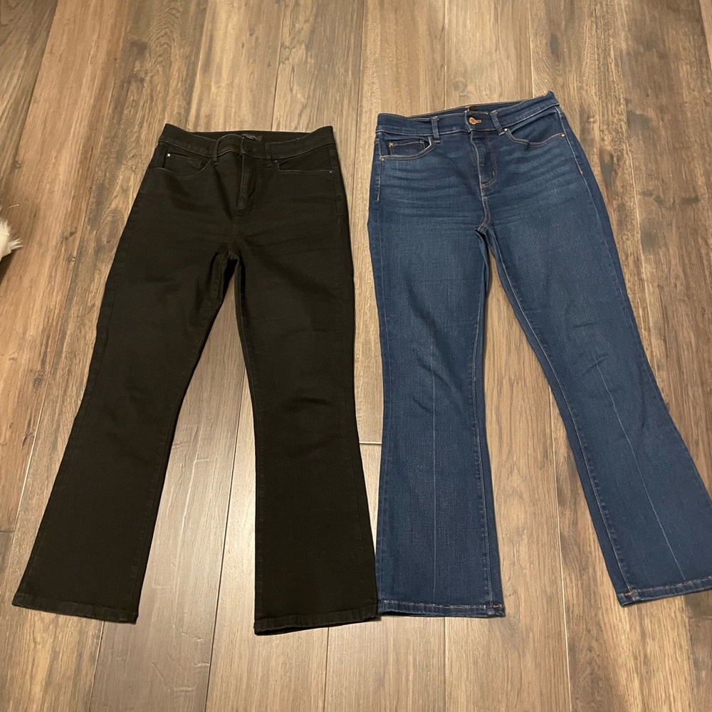 Sculpting Pocket High Rise Boot Crop Jeans | Size 4 | x2, blue & black